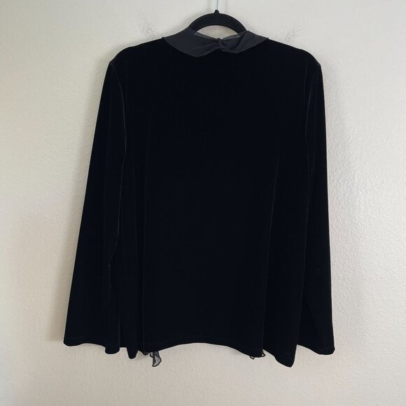 Chicos Travelers Collection Womens Large Black Velvet Chiffon Trim Jacket - Picture 9 of 9